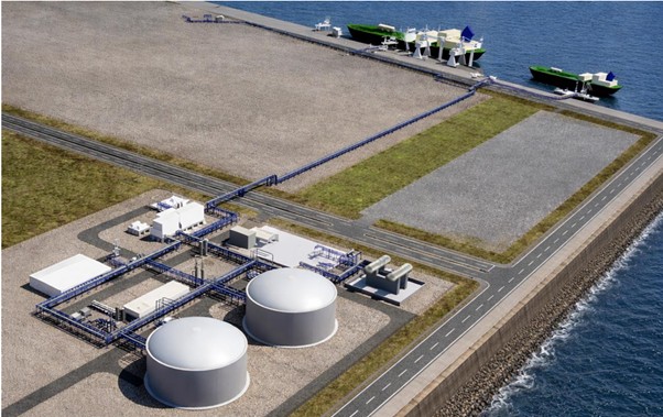 アンモニア供給拠点（完成予想図＝コスモエンジニアリング提供）