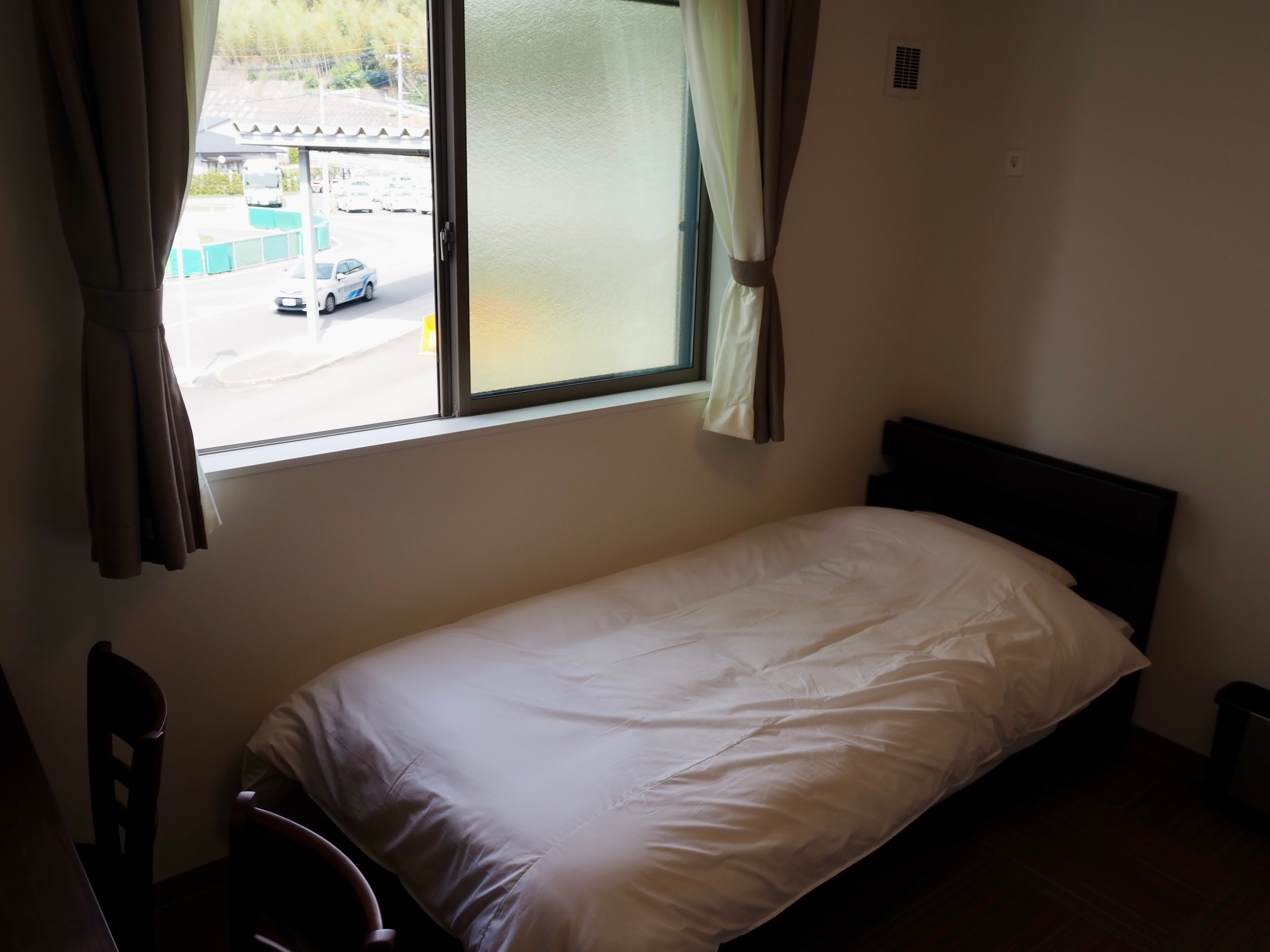 宿泊施設からは教習コースを見渡せる<br>