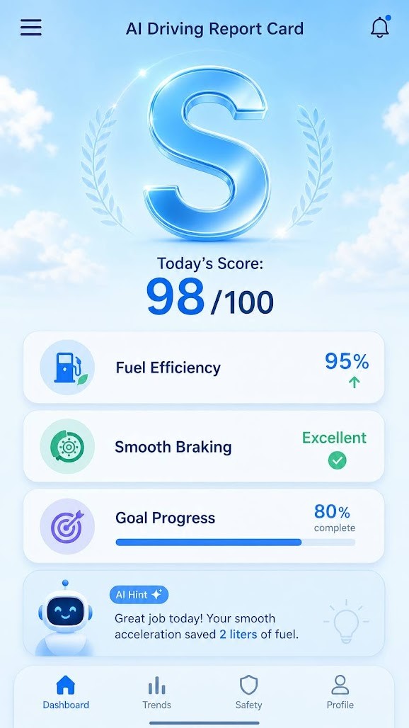 AI運転通信簿のアプリ画面