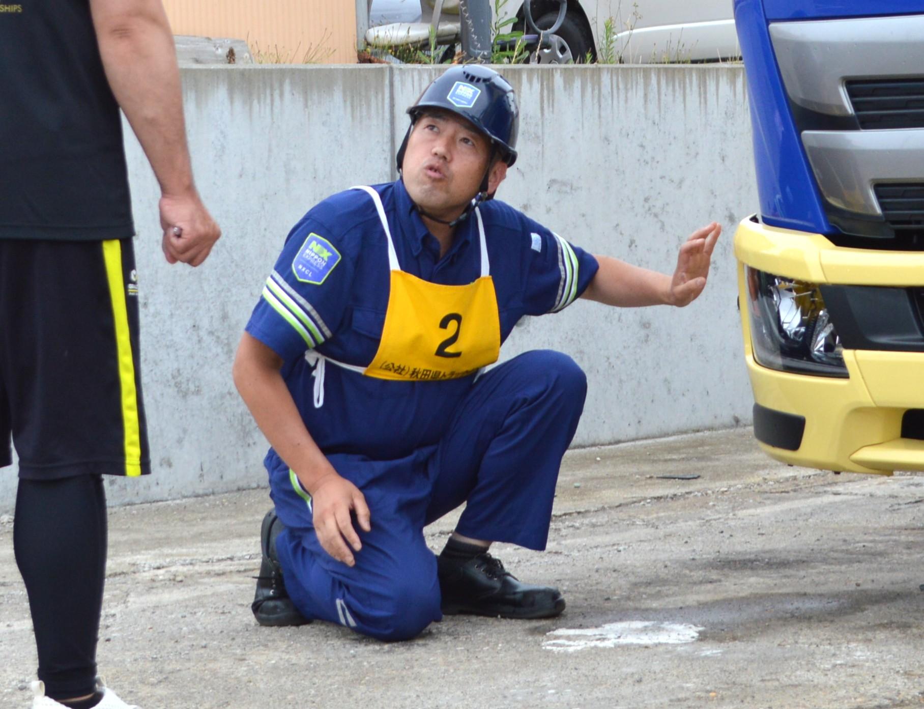 点検競技に臨む須田選手